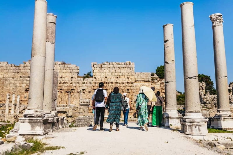 Ancient Perge, Aspendos Amphitheater, Waterfalls Guided Tour - Perge Ruins: Gates, Baths, and a 500-Meter Main Street