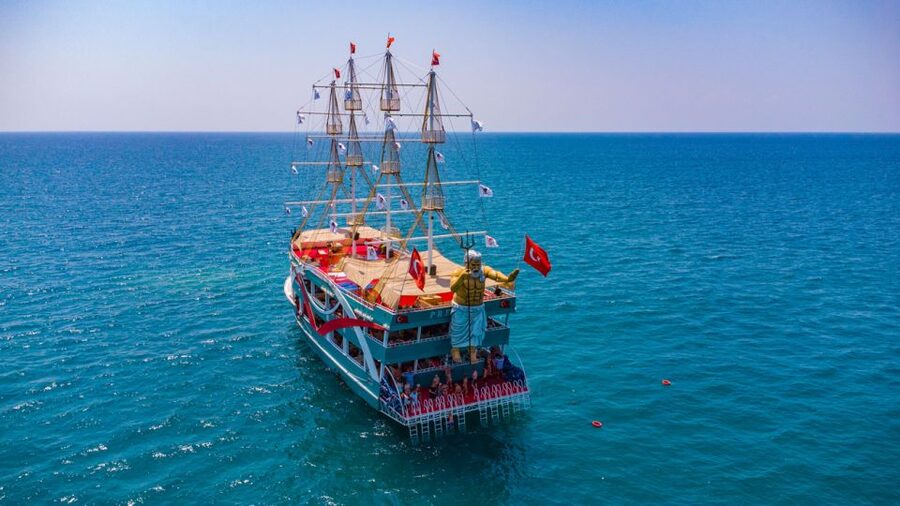 City of Side: All-Inclusive Boat Ride and Foam Party - Entering the boat: the 3-floor layout is the real advantage