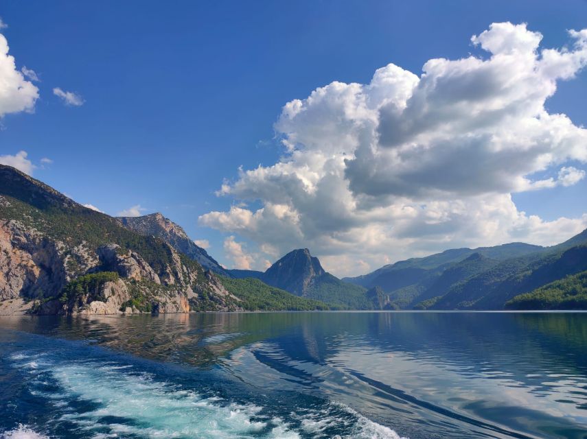 City of Side: Green Canyon Tour w/ Boat, Lunch & Fishing - The Oymapınar Dam Photo Stop: Easy Scenery Before the Lake Time