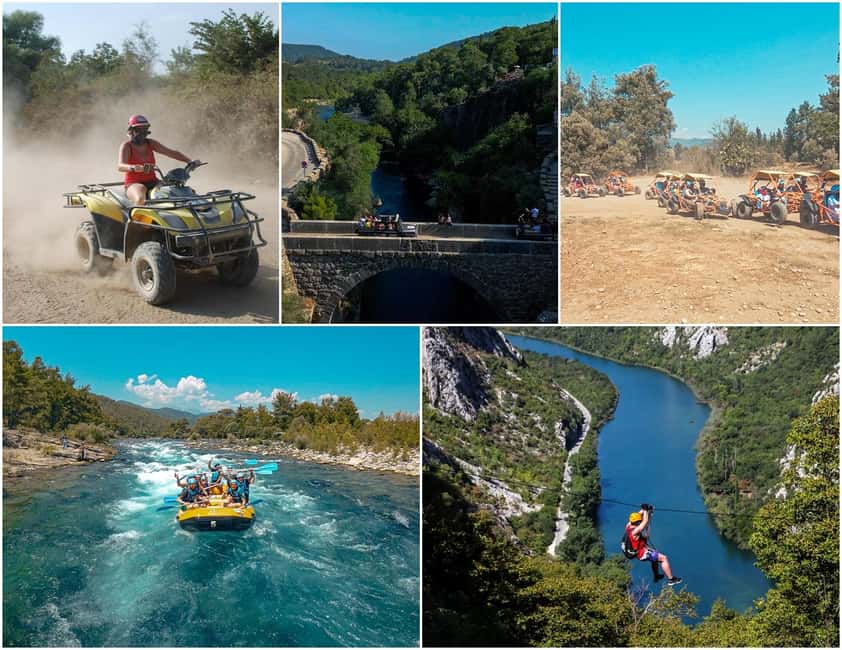 City of Side: Quad, Buggy, Rafting & Zipline Tour with Lunch - The Taurus Mountains Drive and Monster Jeep Safari Stops