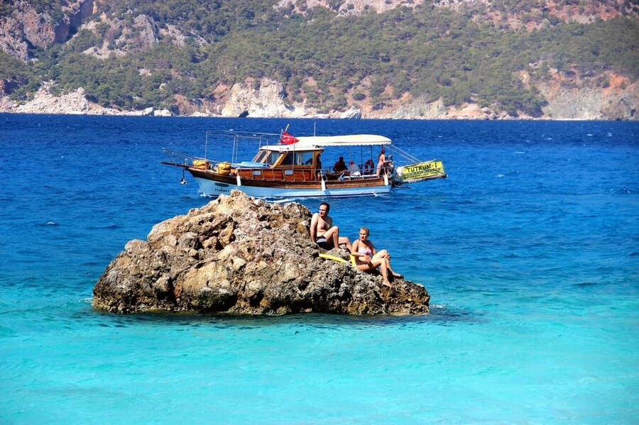 From Alanya, Side To Adrasan Suluada Boat Tour with Lunch - American Beach: another swim break, with the same crowd math