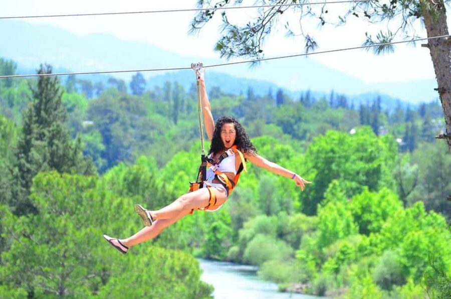 From Side: Rafting w/ Zipline, Quad, Jeep Safari & Lunch - Zipline Over the Canyon: Views You Actually Want to Remember