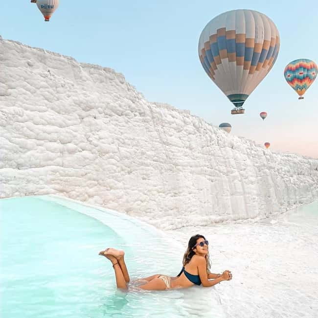 Side/Alanya: Pamukkale Hot Air Balloon Flight w/Lunch - The Cotton Castle on the Ground: Travertine Terraces Like a Time Capsule