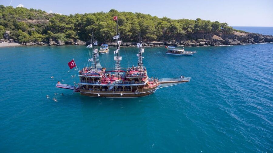 Side: Blue Laguna Boat Tour with Free Lunch & Drinks - Pirate Ship Energy: Treasure Hunt, Foam Party, and Onboard Games